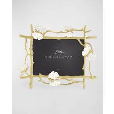 Zinc Décorations Murales Michael Aram Butterfly Ginkgo Gold 5" x 7" - White And Gold Photo Frame