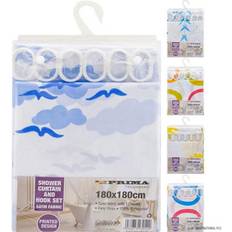 B&Q Bathroom Shower Curtains With Hooks 180 cm