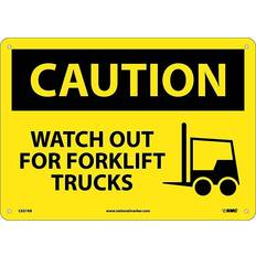 Workplace Signs NMC Osha Sign Watch Out For Fork Lift Trucks 10 x 14 .040 Aluminum - Yellow And Black