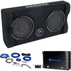 Kicker 48trtp82 trtp 8" down firing subwoofer in sub enclosure+amplifier+amp kit