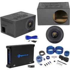 Rockville W10K9D4 10" 3200W Car Subwoofer+Sealed Sub Box+Mono Amplifier+Amp Kit