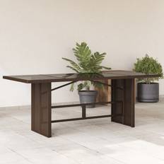 vidaXL Havebord Med Glastop 190x80x75 cm Polyrattan Brun