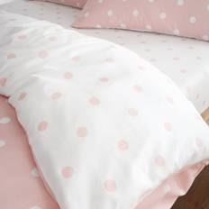 Linen Bed Sheets Catherine Lansfield Polka Dot Cotton Fitted - Kingsize 5' Bed Sheet Pink