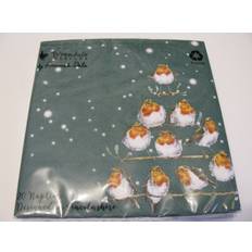 Wrendale Designs 20 servietten rockin`robins napkins, neues motiv Mehrfarbig