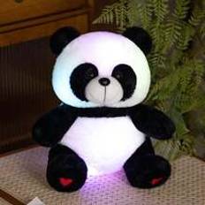 Pandas Soft Toys Shein 25cm/9.84in Light Up Panda Plush Toys Kawaii Panda Bear Stuffed Animals Plushies With LED Light Hugging Toy Gifts For Kids Birthday Party Home Girls Room Decor Christmas Halloween Thanksgiving