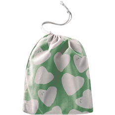 Printed Cotton Drawstring Bags - Green