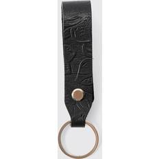 boohooMAN Western Black Leather Keychain - Mens