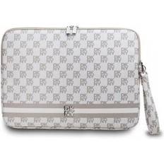 DKNY PU Leather Checkered Pattern and Stripe Laptop Sleeve 13/14" Beige