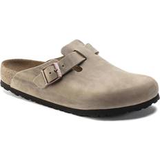 Brown - Men Outdoor Slippers Birkenstock Boston Soft Footbed Oiled Leather - Tobacco Brown