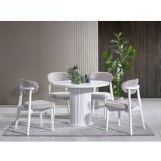 Homitis Ferro Round 100cm White Dining Table