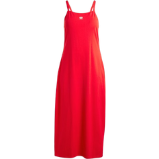 Long Dresses - Slim Adidas Adicolor 3-Stripes Dress - Better Scarlet