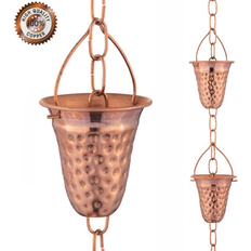 Garden & Outdoor Environment Marrgon Copper Hammered Bell Style Cups 102.0 H x 3.0 W x 3.5 D in White