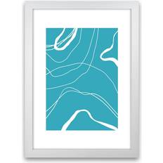 Ivy Bronx Mita Teal Swirls N13 Print By Paper A1 / Oak Grain - White 59.4 cm H x 42 cm W x 3 cm D Framed Art