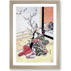 East Urban Home See the Birds Fly by Harunobu Suzuki Oak Framed Art 48x65cm