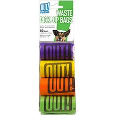 Out Dog Poop Pick-Up Bags - Rainbow 1 Pack of 60 4 Rolls, 15 Bags/Roll