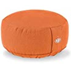 yogakudde meditationskudde rund sitthöjd 15 cm tvättbart bomullsöverdrag yogakudde med fyllning av dinkel GOTS-certifierad broderad