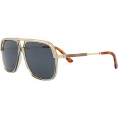 Gucci Aviator/Cat Eyes - Unisex Sunglasses Gucci Aviator Sunglasses - Brown Gold Blue