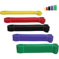 Resistance Bands sale Set Of 5 Heavy Duty Resistance Band Loop Power Gym Fitness Exercise Yoga Workout