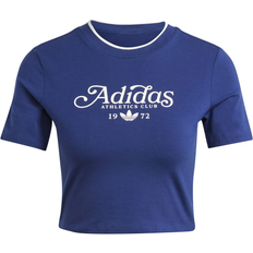 Adidas XS T-shirts & Tank Tops Adidas Graphic Badge Slim 3 Stripes T-shirt - Dark Blue