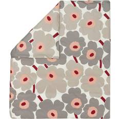 Percale Linge de Lit Marimekko Unikko 240 x 220 cm - Off White-Warm Grey-Pink Housse de couette Gris, Rose