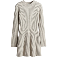 Women Dresses H&M Rib Knit Dress - Light Beige Mottled