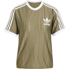 Adidas Women's Adicolor 3-Stripes Pinstripe Tee - Olive Strata