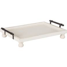 Serving Kate and Laurel Bruillet Farmhouse Rectangular 12 x 16 Rustic White Serving Tray