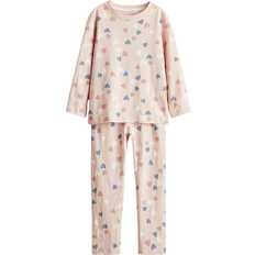 18-24M Pysjamaser H&M Pyjamas i Bomull med Trykk - Lys Rosa/Hjerter (1230485002)