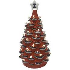 Red Christmas Trees Santa's Workshop 14 Inch Illinois Ceramic - 7.0 In. L x 7.0 In. H x 13.5 In. D Christmas Tree