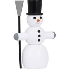 Handgefertigt Weihnachtsschmuck Novoform Snowman with Broom Large White/Black Weihnachtsschmuck 9cm