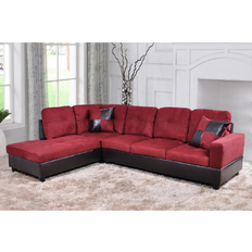 Ebern Designs U-Sofas Ebern Designs Multi Color Sectional 2-Piece 35" H X 103.5" W X 74.5" D Sofa 6 Seater