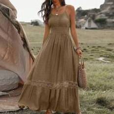 Women summer dress Shein Women Contrast Lace Ruffle Hem Cami Dress For Summer, Sundress