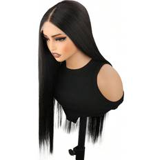 Shein Straight Wig Long Hair Black Synthetic T Part Lace Front PrePlucked Straight Hair Wig