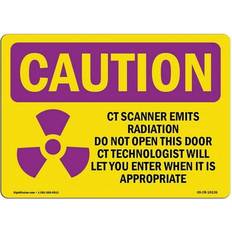 Office Supplies SignMission OS-CR-A-1014-L-10136 10 x 14 in. OSHA Caution Radiation Sign - CT Scanner Emits Radiation Do with Symbol