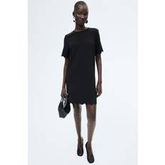 H&M Midi Dresses H&M Ladies Black Scalloped dress