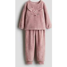 H&M Appliquéd Pile Pyjamas - Dusty Pink/Reindeer (1248674001)