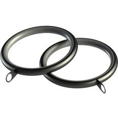 Black Mounts & Hooks for Curtains 28 mm Nikola Lined Rings (Pk 8)