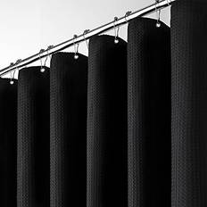 Dynamene Stall Black Fabric Shower Curtain 256GSM 36W x 72H