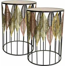 Alexandra House Living Golden Iron Mesa de Centro 47cm 2pcs