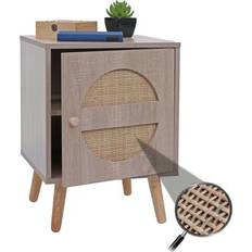 Rattan Nachttische Mendler HWC-M35 Beistelltisch Kubu Rattan Holz Melamin 56 x 40 x 40 cm Nachttisch