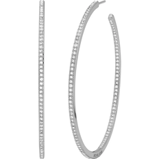 Michael Kors Jewelry Michael Kors Precious Pave Hoop Earrings - Silver/Transparent