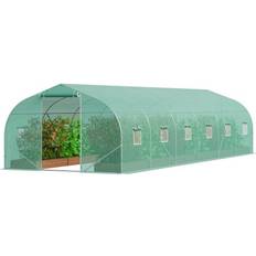 Walk-in Tunnel Greenhouse 29.53 x 9.84 x 6.6 ft Galvanized Frame PE Cover Green