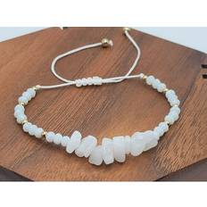 Quartz Jewelry Milky quartz chip adjustable chip bracelet handmade