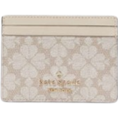Signature Flower Small Slim Card Holder - Dark Beige Multi
