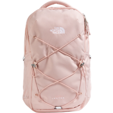 North face backpack grey and pink best sale