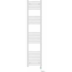 Heated Towel Rails Symple Stuff Curved Prefilled Electric Heated Towel Rail 180 cm H x 40 cm W x 4.5 cm D White