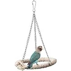 HEEPDD Parrot Swing Cotton Rope Bird Swing Toy Suspension Cage Perch Stand for Budgie Parakeets Conures Cockatiels Love Birds Finch Canary