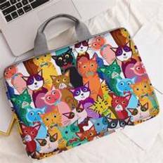 Cat Pattern Printed Laptop Bag