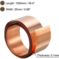 Sheet Materials Unique Bargains Copper Thin Foil Roll Sheet, Pure Copper Foil Sheet Roll Copper Strip Red Copper (0.1x25x1000mm)