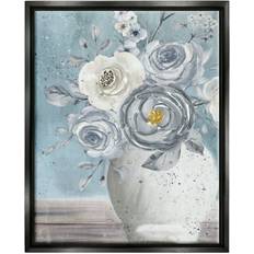 Interior Details Stupell Industries Speckled Flower Arrangement Vase 21" H x 17" W x 1.7" D - Black Framed Art 17x21"